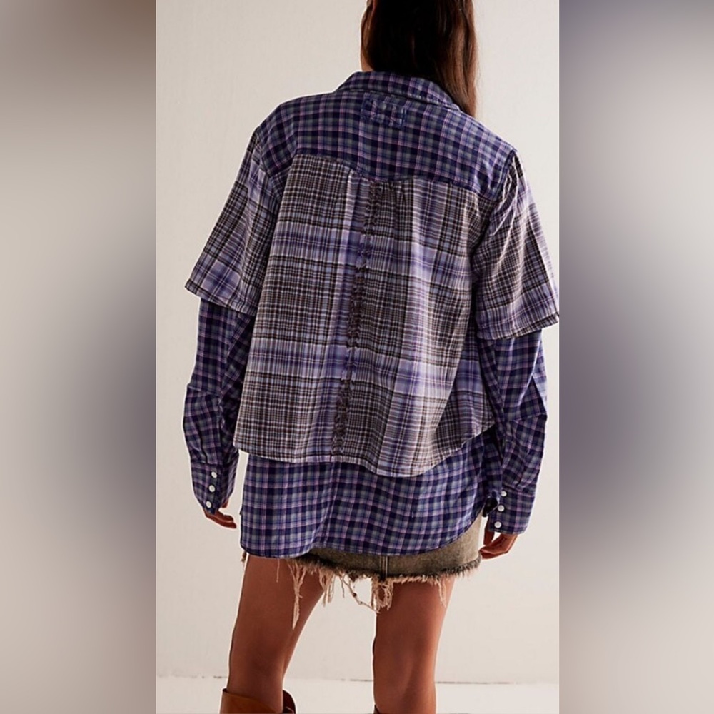 Free People | NWT We The Free Layer It Up Plaid Top Sz XS - Picture 4 of 12
